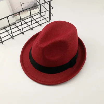 Женские Fedoras Maylisacc осенне-зимняя шерстяная однотонная женская Ретро Маленькая джазовая шляпа британская шерстяная фетровая шляпа Мужской козырек
