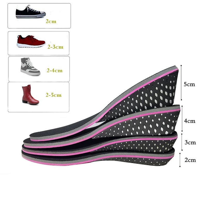 Memory Foam Height Increase Insole For Men Women Invisible Increased Lifting Inserts Shoe Lifts Elevator Insoles(2-5 cm