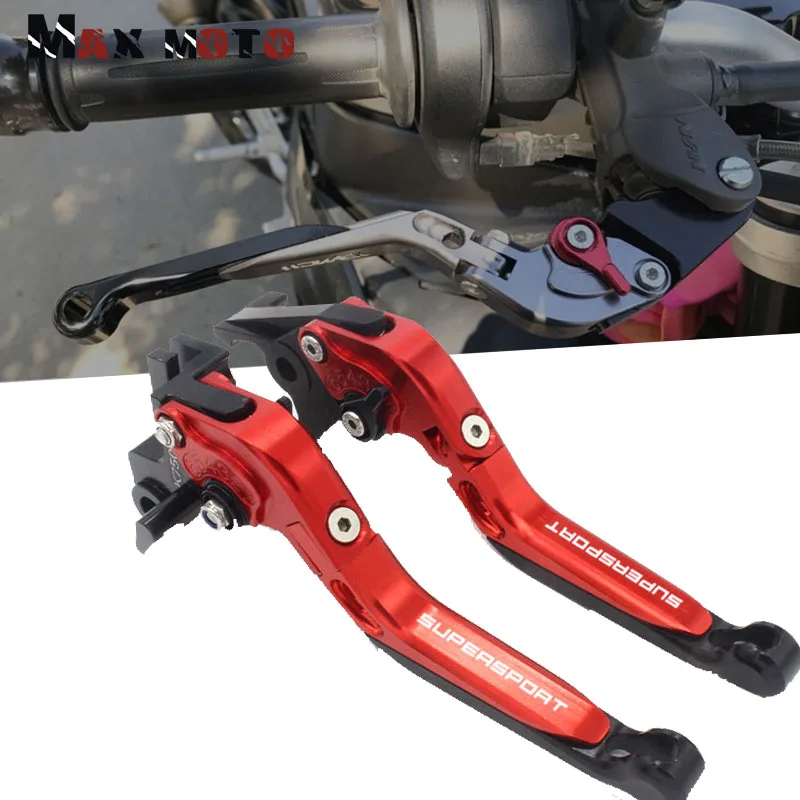

For DUCATI SUPERSPORT SUPERSPORTS 2017 Motorcycle Accessories Folding Extendable Brake Clutch Levers LOGO SUPERSPORT