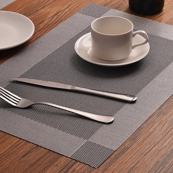 

4PCS Washable PVC Placemats Coasters Bowl Stain-Resistant Insulation Placemats Table Cup Mats Kitchen Decoration Accessories