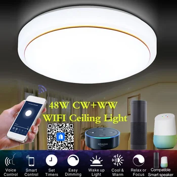 

Smart Modern Ceiling Light wifi Voice Control Suitable for living room bedroom kitchen, dimming WIFI Smart LED ceiling lamp