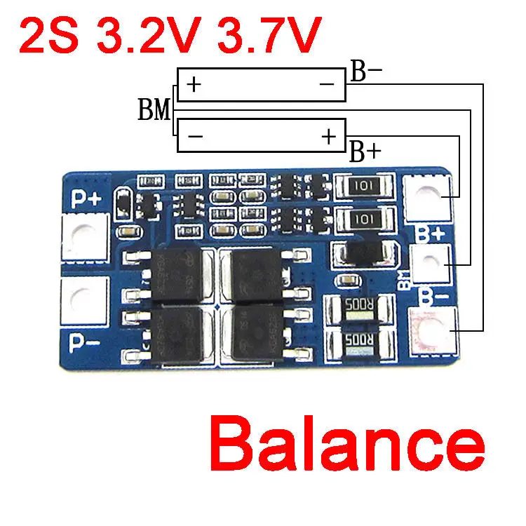 2S 10A 6,4 V 7,4 V w/баланс LiFePO4 18650 батареи BMS защита