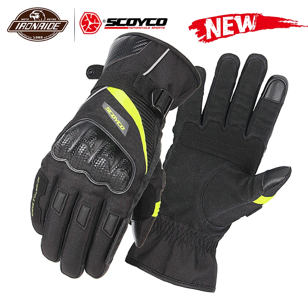 SCOYCO Мотоциклетные Перчатки Guantes Moto полный палец мото перчатки ветрозащитный Gant Мото Мотоцикл Мотокросс Гонки перчатки для верховой езды - Цвет: MC83 Green