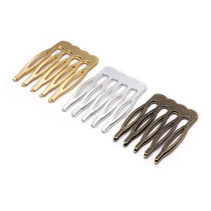 10 pieces/lot Teeth Metal Hair Comb Claw Hairpins Findings Fit Bride Crown Comb Wedding DIY Charm Barrettes For Jewelry Making