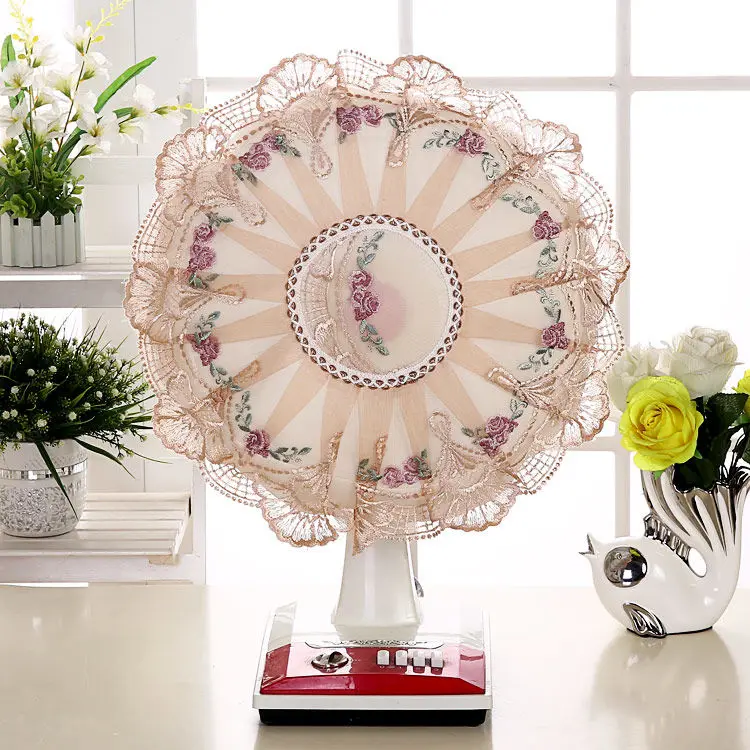 Electric Fan Dust Cover Floor Type Household Cloth Art Electric Fan Cover Full Package Circular Lace Ceiling Protection