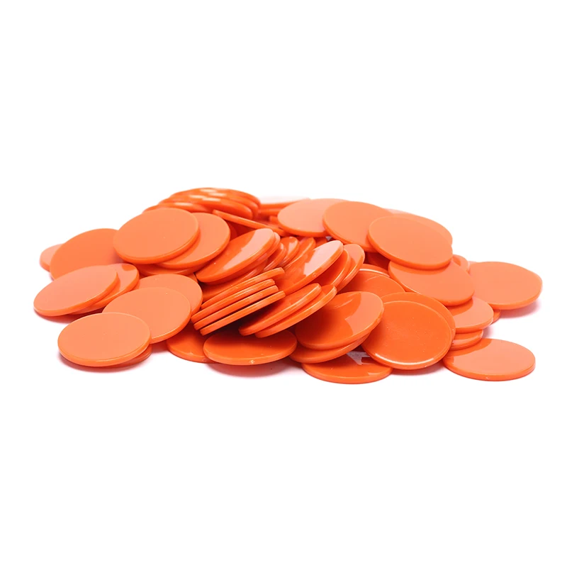 orange 9 цветов 25 мм 100 шт./лот пластиковые покерные фишки казино маркеры бинго Токен Забавный семейный клуб настольные игры игрушка креативный подарок - Цвет: orange