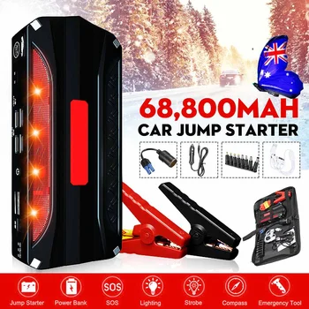 

12V 69800mAh Jump Starter Engine Emergency Start Over-Current Protected Battery 4 USB Power Bank LED W/ Smart Clip