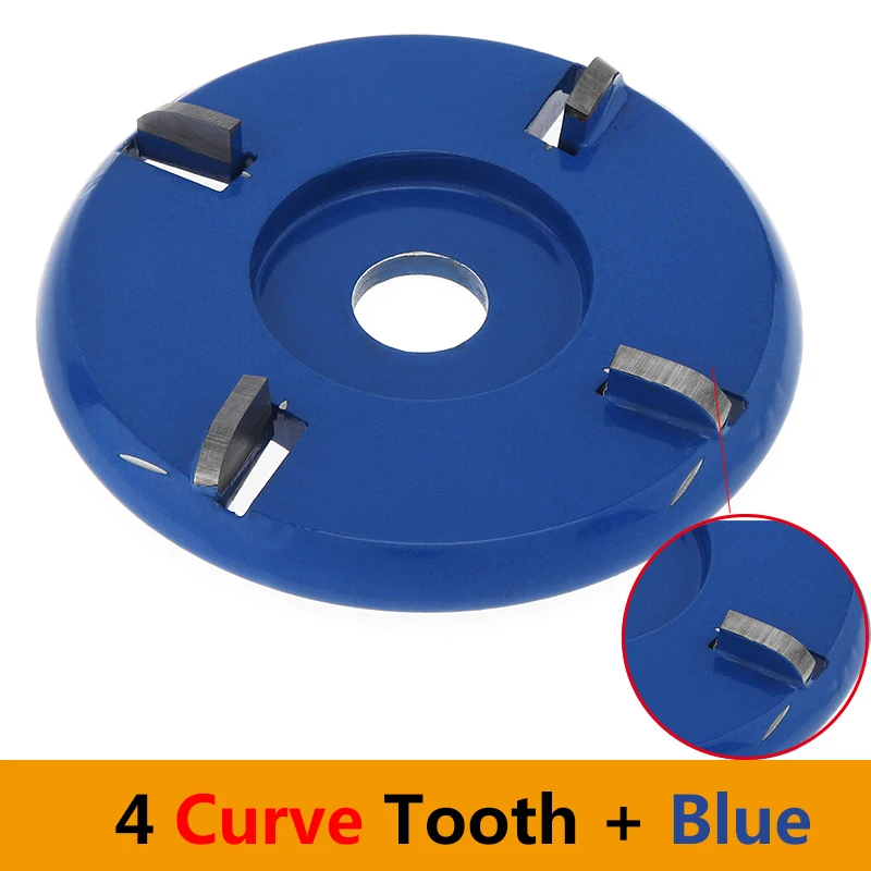 4 Curve Tooth Blue Резьба по дереву дисковый инструмент 3/4/5/6 зуб угловая шлифовальная машина Дрель аксессуары фреза плоское кривое Тип подходят для деревообработки/шлифовальной плоскости - Цвет: 4 Curve Tooth Blue