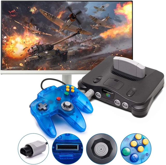 ニンテンドー64 美品　クリアブルー　ホリパッドミニ　コントローラー 良品Nintendo64 クリアブルー 4人ですぐ遊べるSET♪ 箱付き