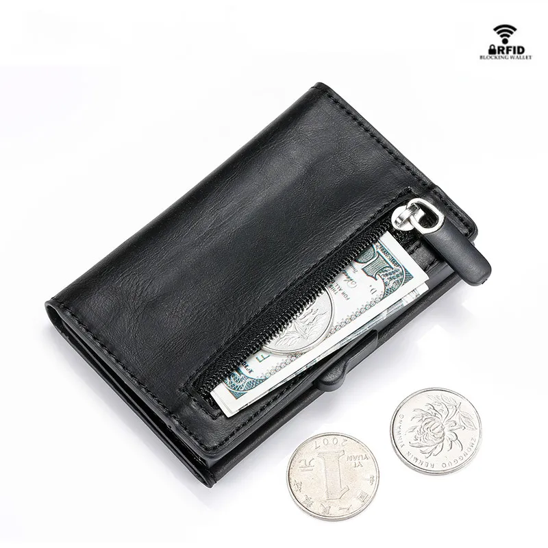 Bycobecy RFID PU кожаный чехол для карты одна коробка смарт-Кредитная карта держатель Новое поступление RFID портмоне карбоновый волоконный кошелек