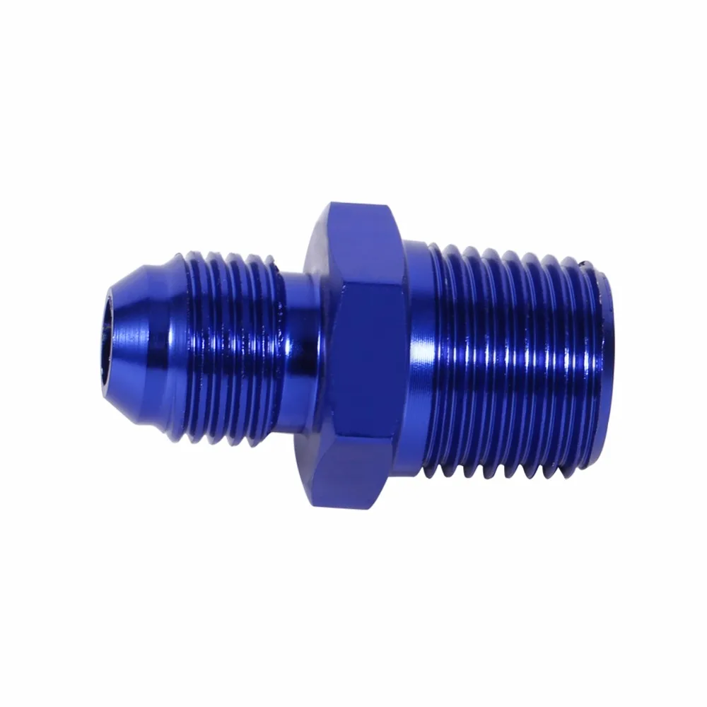 Алюминиевый наружный адаптер AN6 до 3/8 &quotNPT прямой для топливного масла синий NPT|male