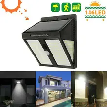 146 светодиодный солнечный PIR датчик движения настенный светильник безопасности уличный садовый светильник