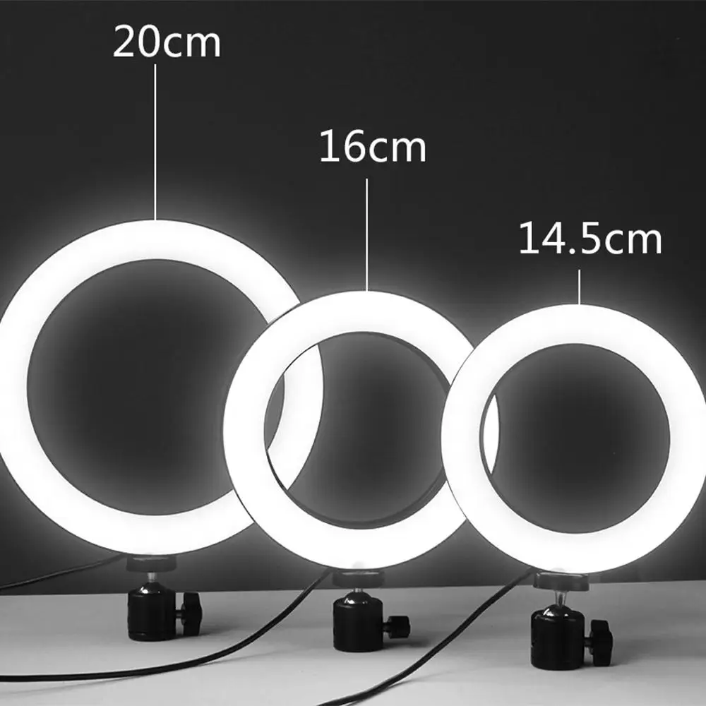 Anel de Luz de Preenchimento Lâmpada de Luz de Vídeo de Três Bluetooth Velocidades Foto Sudio Selfie Beleza Led Anel Luz Suporte Iluminação Universal 20cm 6 Cheap Luzes do painel de LED