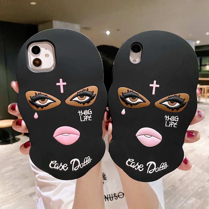 Мягкий чехол для телефона с 3D изображением кукол iphone 13 12 11P ro MAX 7 8plus X SE2 девочка