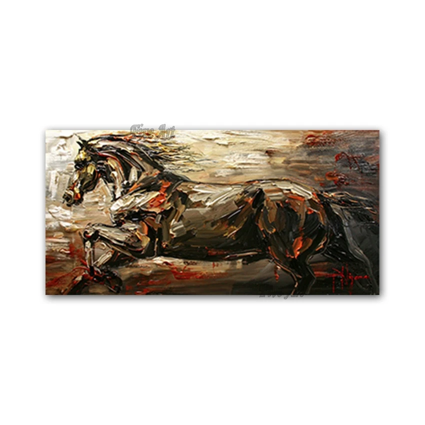 Knife Horse Painting for Living Room Wall Art Abstract Acrylic Oil paintings Hand Painted Hotel Decor No Framed | Дом и сад