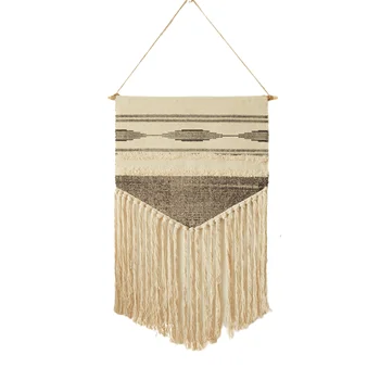 

Bohemian Woven Tapestry Aesthetic Rope Shelves Tassel Tapestry Wall Geometric Simple Vintage Tapisserie Wall Decoration EB50GT