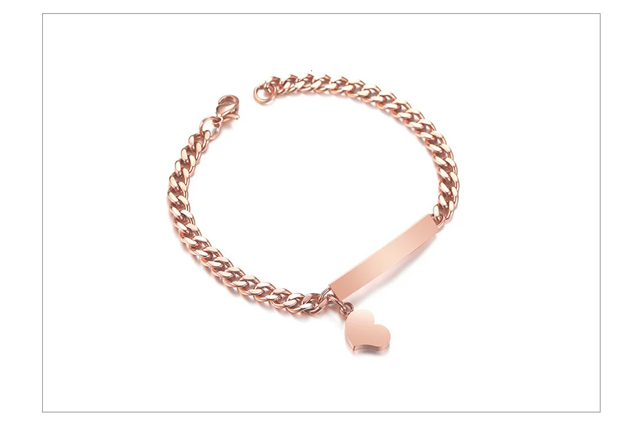 Vnox, гравировка, изготовленные на заказ браслеты для женщин и девушек, 585, розовое золото, нержавеющая сталь, элегантные женские Украшения, персонализированный подарок для нее