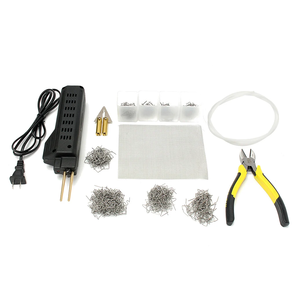 

Hot Stapler Car Bumper Fender Fairing Welder Plastic Panel Repair Kit 200 Staples US Plug