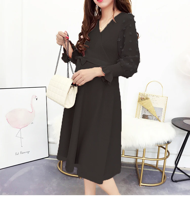 Вязаные платья для беременных, Одежда для беременных, платье Vestido Embarazada, осенние платья для беременных, весенняя одежда