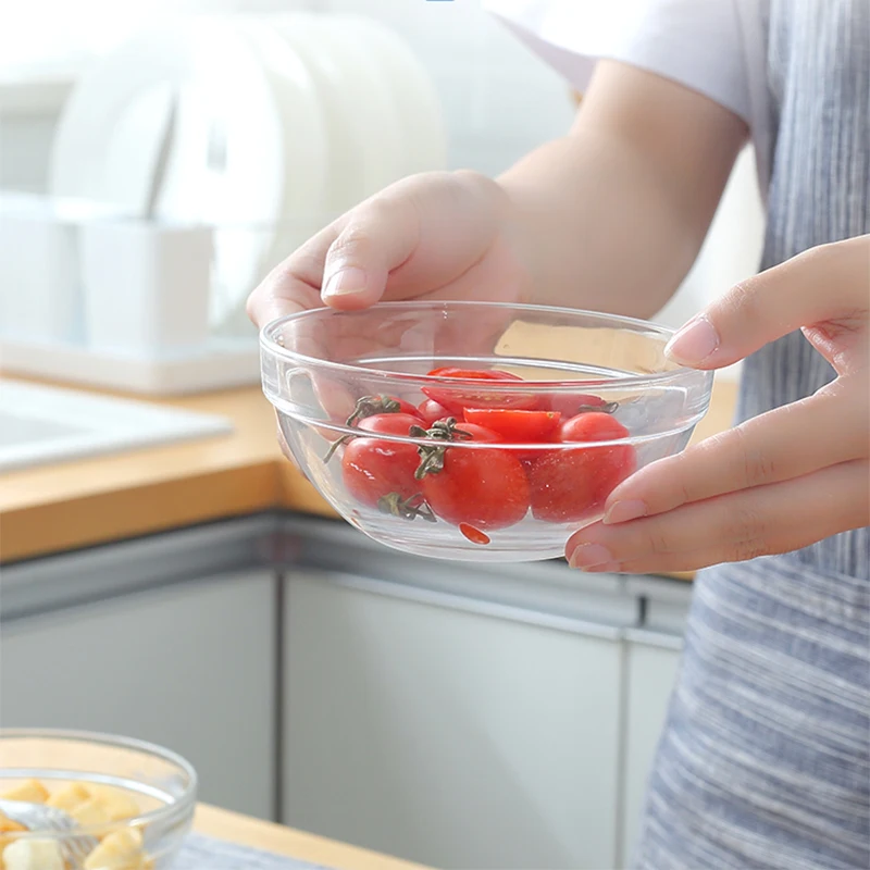 

Transparent glass bowl household desserts fruit salad bowl large soup bowl creative eating small tableware instant noodles bowl