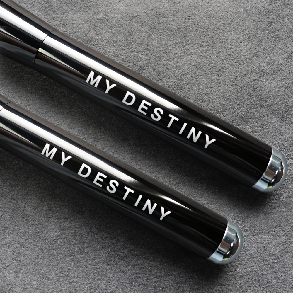 Кисть для макияжа My Destiny #125 черная длинная металлическая ручка в форме пламени