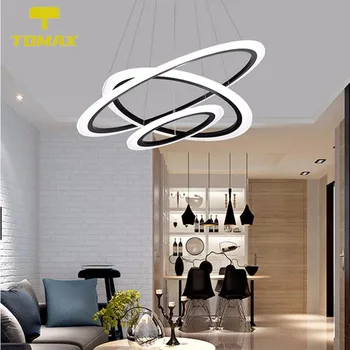 

Modern Simple Led Double Staircase Living Room Dining Room Ring Three Ring Ultra-Thin Electrodeless Personality Ring Lamp