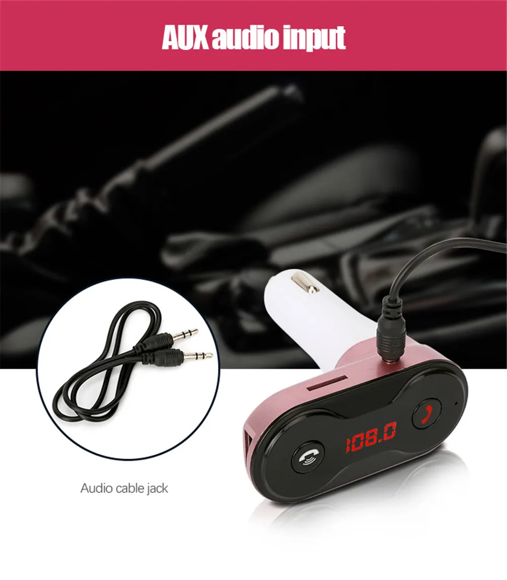 Автомобильное зарядное устройство с Bluetooth, MP3-плеер, свободная от рук, вставная карта, u-диск, fm-передатчик, USB зарядное устройство, адаптер, музыкальный плеер для автомобиля C8