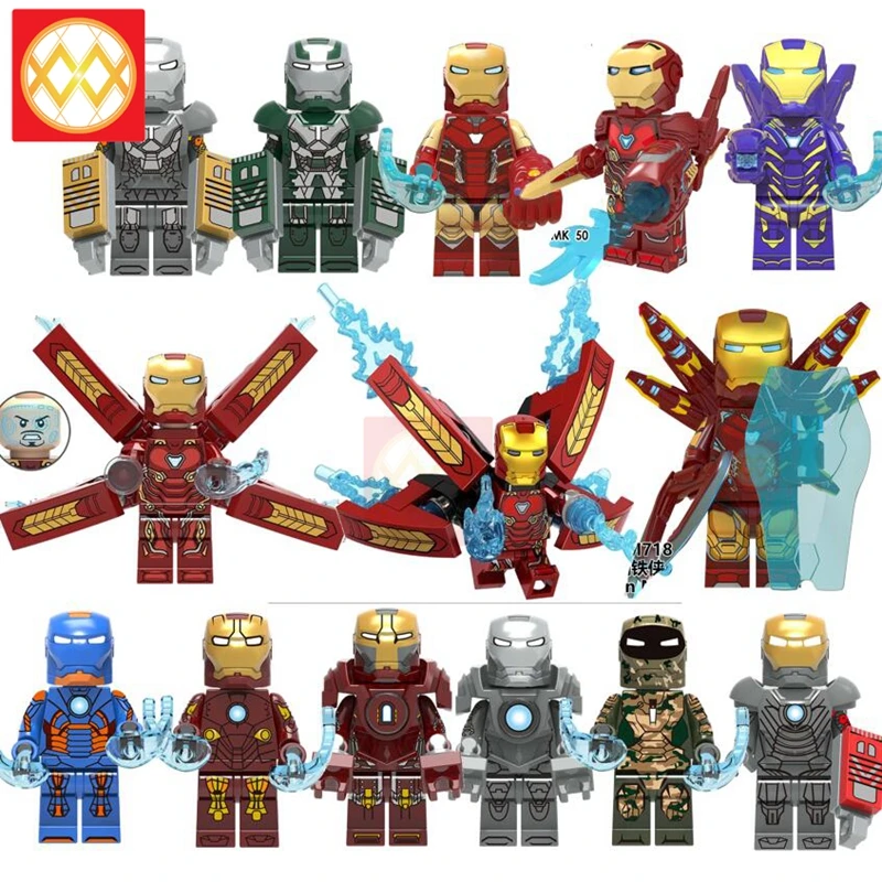 

Single Sale Marvel Iron Man MK50 Pepper Avengers Super Heroes Ironman Building Blocks Bricks Set Model Toys For Children Gift