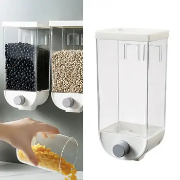 

Grain Storage Plastic Box Wall-mounted Tank Home Organizer Oatmeal Dispenser Rice B2V0 Container Bean Cereal