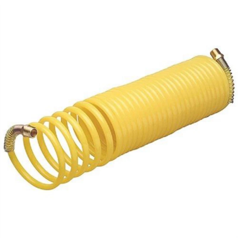 25Ft 1/4 дюймовый автомобильный гибкий шланг пневмопривода желтый пружинный конец компрессор для шин Npt пневматический автомобиль