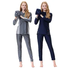 Мусульманский купальник Хиджаб Арабский исламский женский купальник на молнии бикини скромный полный Чехол консервативный спортивный Летний