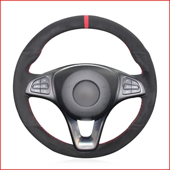 

Black Suede Car Steering Wheel Cover for Mercedes Benz A180 A200 B180 B200 C180 C200 C260 C300 E200 E300 CLS260 CLS300 GLC260 GL