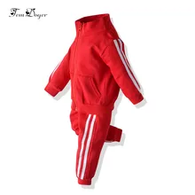 Tem doger/комплекты одежды для маленьких мальчиков и девочек г. Одежда для новорожденных мальчиков куртка на молнии+ штаны комплекты одежды для девочек из 2 предметов
