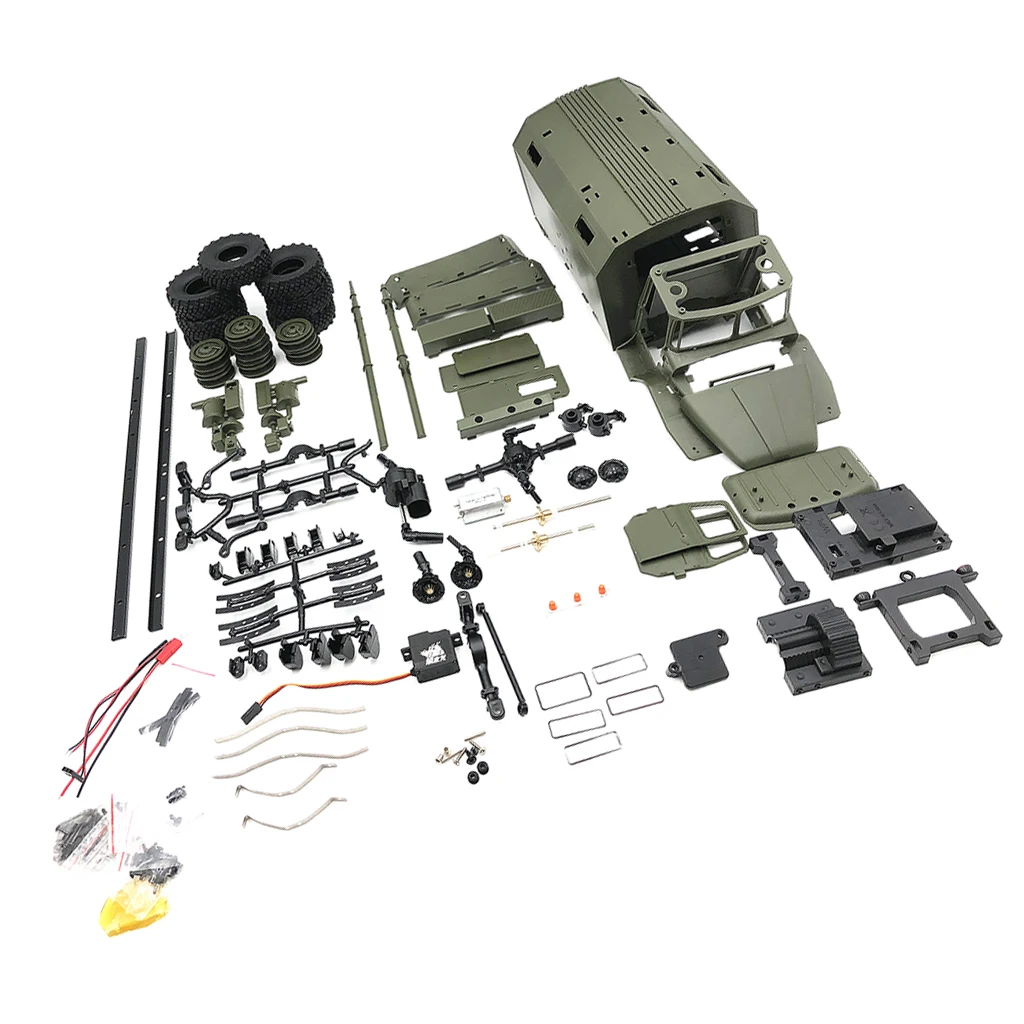 1/16 6WD WPL B36 Military Truck Model Assembly Kits with Rubber Tires 180 Motor