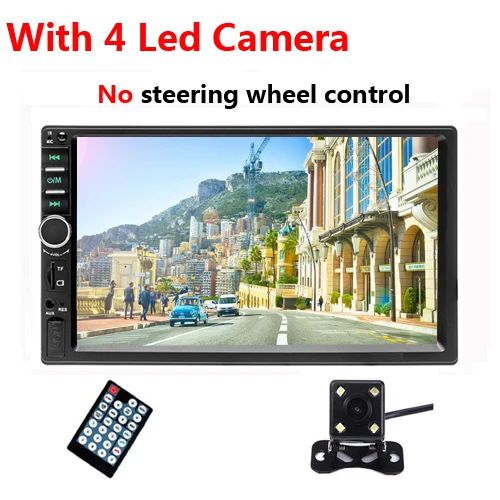 2Din Autoradio Car Radio " Touch Screen MP4 MP5 Bluetooth Stereo Audio Player Frame Bezel With Rear View Camera - Цвет: With 4 Led Camera
