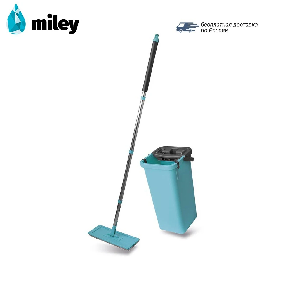 Комплект для уборки MILEY MAGIC FLAT MOP швабра и ведро с отжимом|Швабры| |