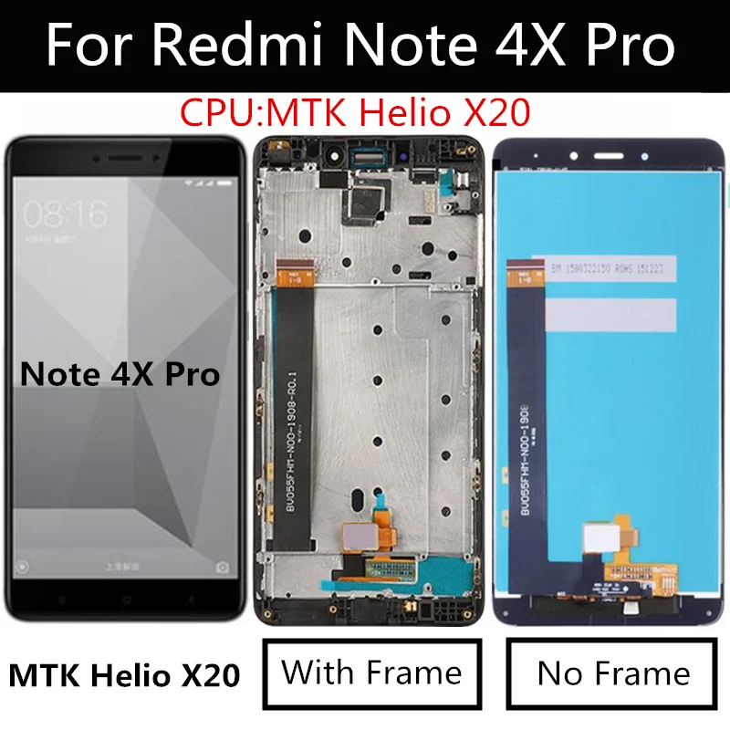 Для Xiaomi Redmi Note 4X PRO MTK helios 4 Гб ЖК дисплей + сенсорный экран с рамкой дигитайзер в