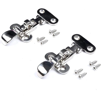 

2Pcs Marine Boat Deck Lock Hasp 316 Stainless Steel Lockable Hold Down Clamp Anti-Rattle Latch Fastener Boat Yacht Accessory wit