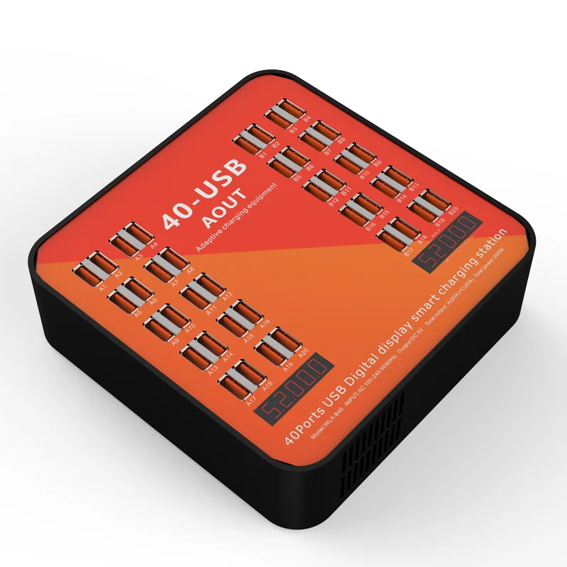 40 20 10 портов USB зарядное устройство 100 Вт 200 5 В 20A А универсальная Быстрая зарядка