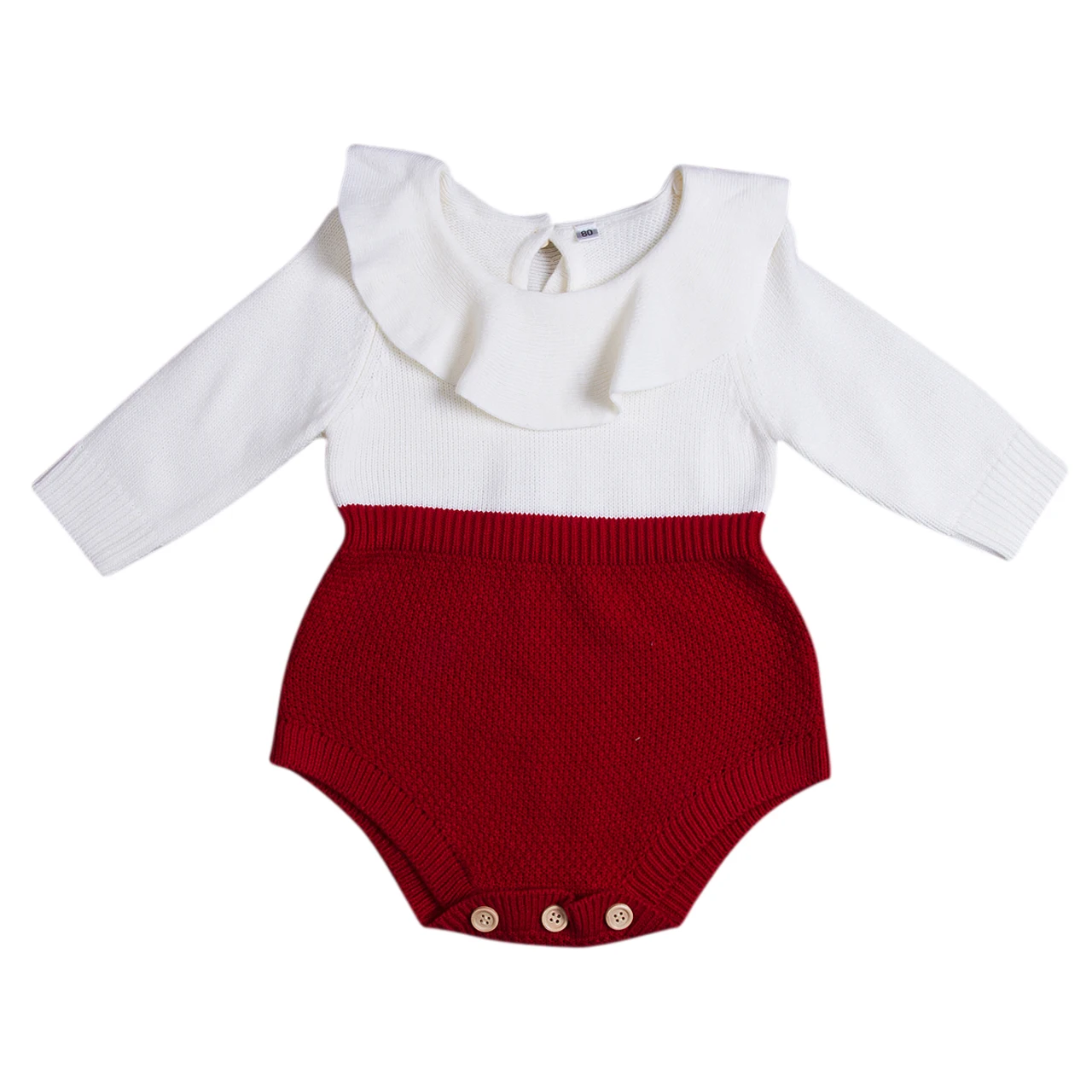 CYSINCOS/Новинка года; комбинезон для малышей; Одежда для новорожденных; сезон весна-осень; вязаный свитер принцессы для девочек; Ползунки с оборками; комплект одежды - Цвет: White Red