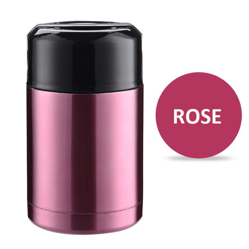 800 мл и 1000 мл Изолированная чашка большая емкость вакуумные фляги и термосы Термокружка термос для обедов еда с контейнерами термо горшок коробка - Цвет: rose