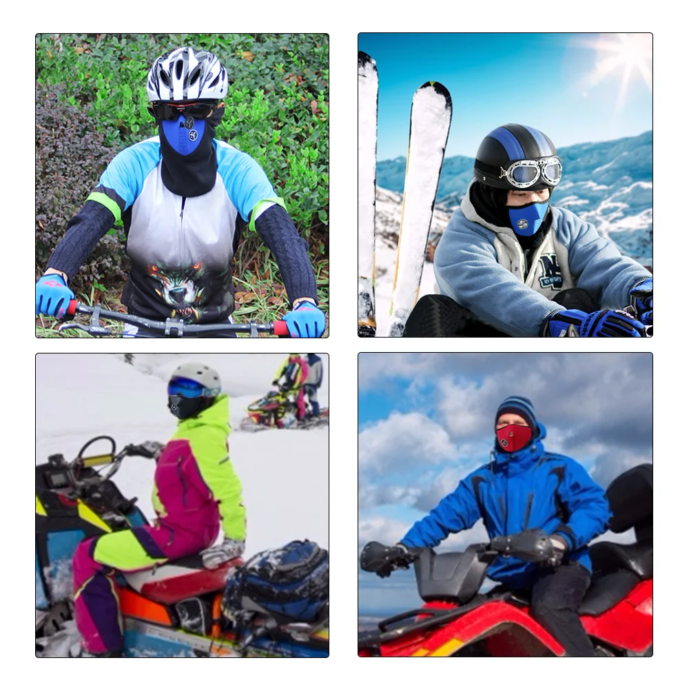 Bike Face Mask Windproof Snowboard Ride Winter Warm Cover Outdoor Neck Scarf Guard Cap Hats Mask For Cycling Bicycle Ski balaclava hat face mask scarf riding mask