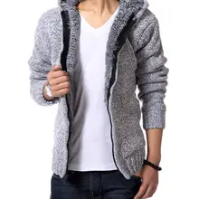 #Special Offers 2019 Winter Men's Plus Velvet Thick Warm Hooded Zipper Knit Cardigan Jacket Man Korean Long-Sleeve Solid Color Slim Sweaters #Special Offers 2019 Winter Men's Plus Velvet Thick Warm Hooded Zipper Knit Cardigan Jacket Man Korean Long-Sleeve Solid Color Slim Sweaters