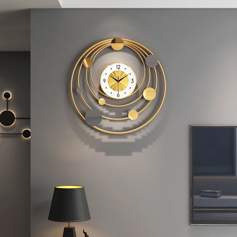 Luxury Nordic Wall Clock Metal Abstract Modern Creative Golden Living Room Silent Zegar Scienny Home Decor AF50WC | Дом и сад