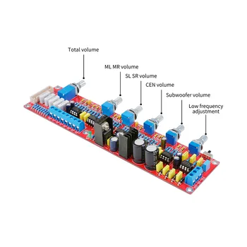 

AIYIMA NE5532 5.1 Hifi Tone Preamplifier Board Subwoofer Preamp Volume Tone Sound Control Board DIY For 5.1 Home Power Amplifier