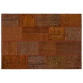 

Handmade Brown Vintage Overdyed Patchwork Area Rug 160x230 Cm-5'3''X7'7''