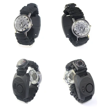 

est Multifunctional Braided Whistle Compass Alarm Survival Wristband Outdoor Camping Adventure Rescue Emergency Rope Bracelet