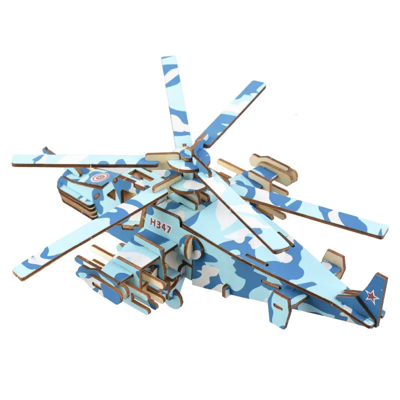 

Black Shark Fighter Toy Jigsaw Wooden Three-dimensional Children's Manual Toy Jigsaw Fighter Simulation Model