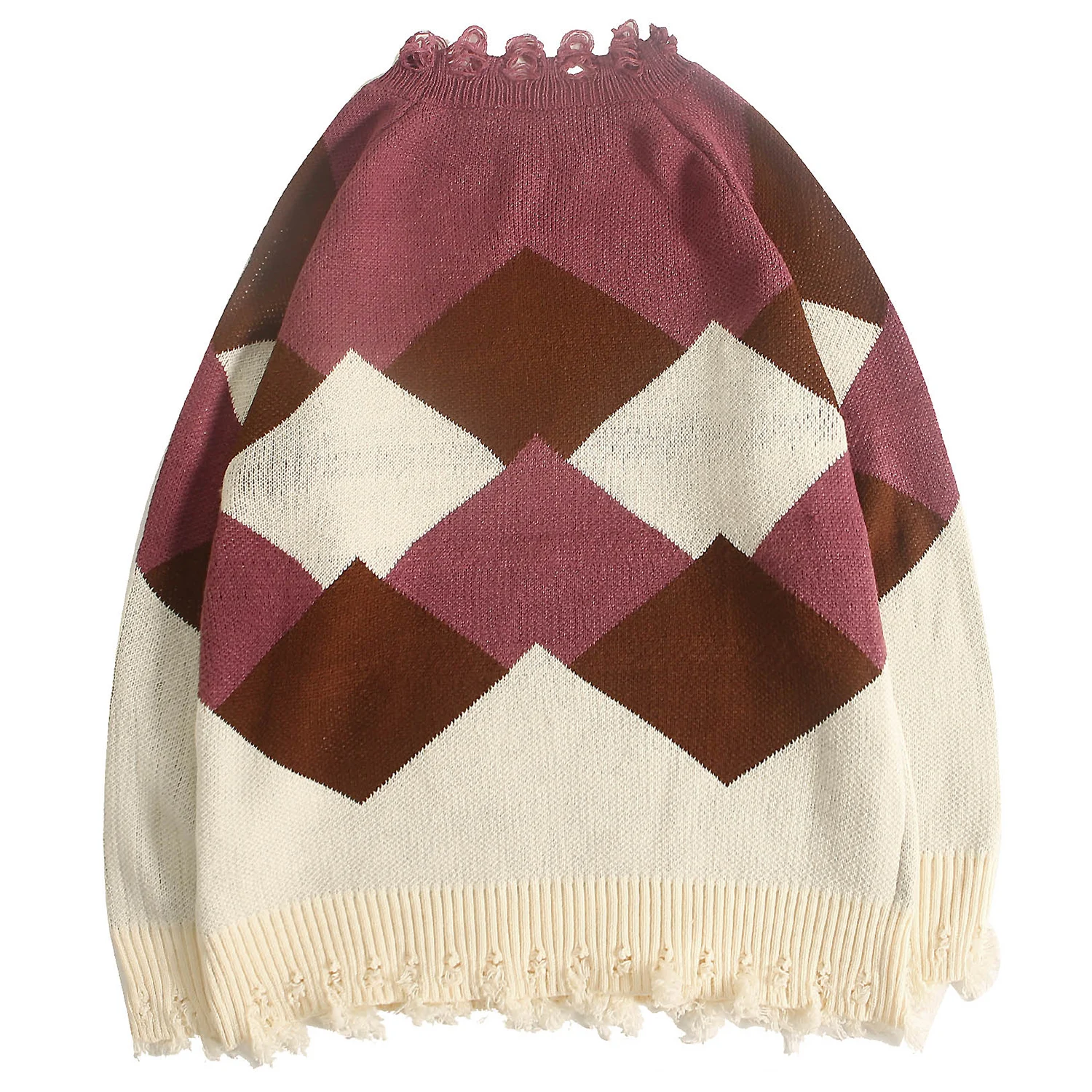 Aelfric Eden хип хоп Argyle кисточкой мужские свитера Harajuku мода мужской Kinttwear пуловеры повседневные уличные Топы оверсайз