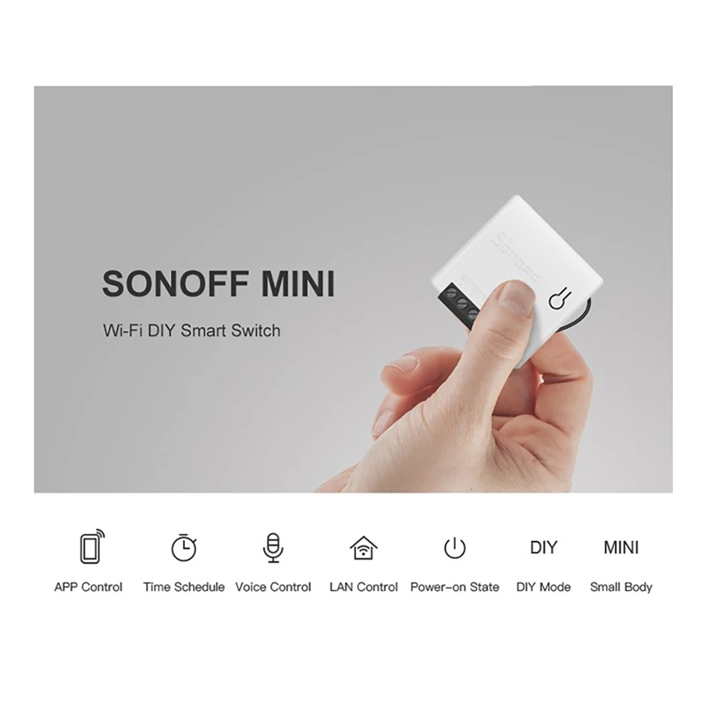 SONOFF MINI DIY WiFi переключатель двухсторонний умный переключатель маленький светильник с таймером переключатель модуль дистанционного управления работа с Alexa Itead